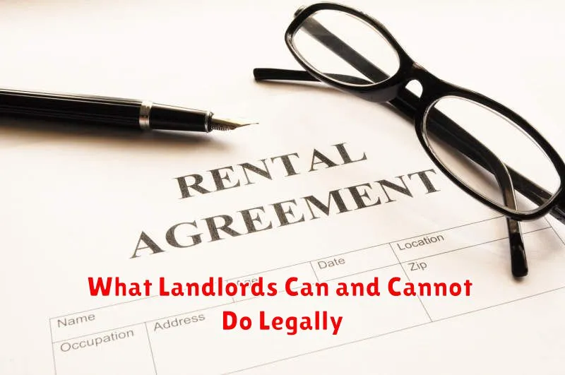What Landlords Can and Cannot Do Legally